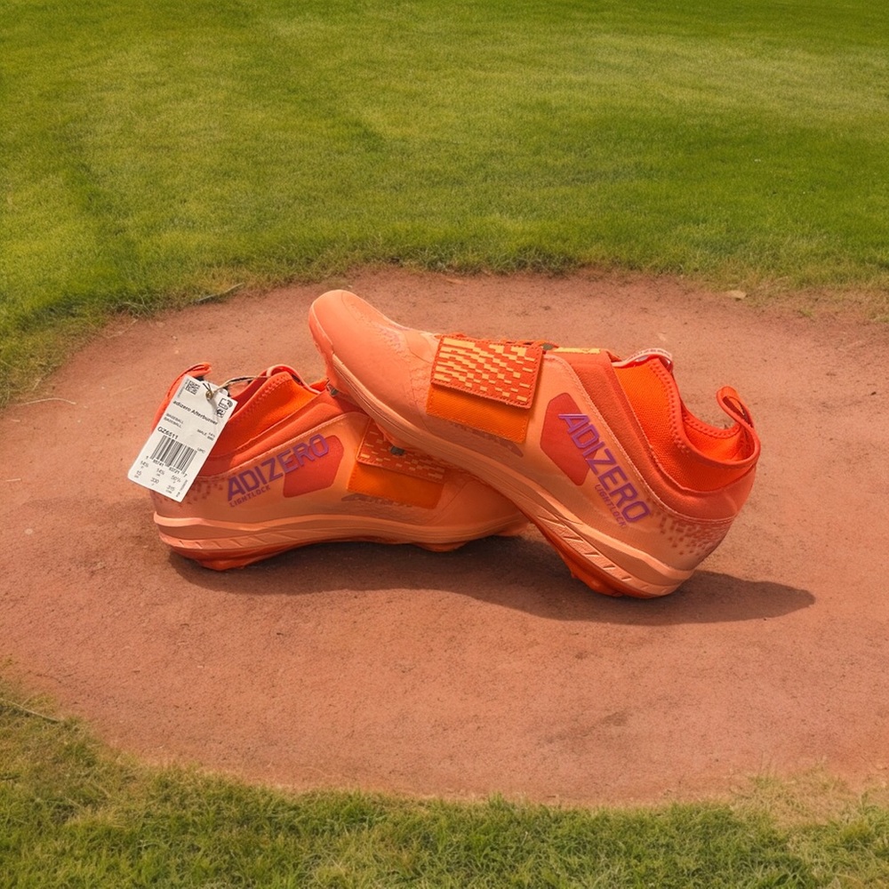 Adidas Adizero Afterburner Orange Baseball Cleats Size Men's 15 GZ6511 NWT - Picture 1 of 4